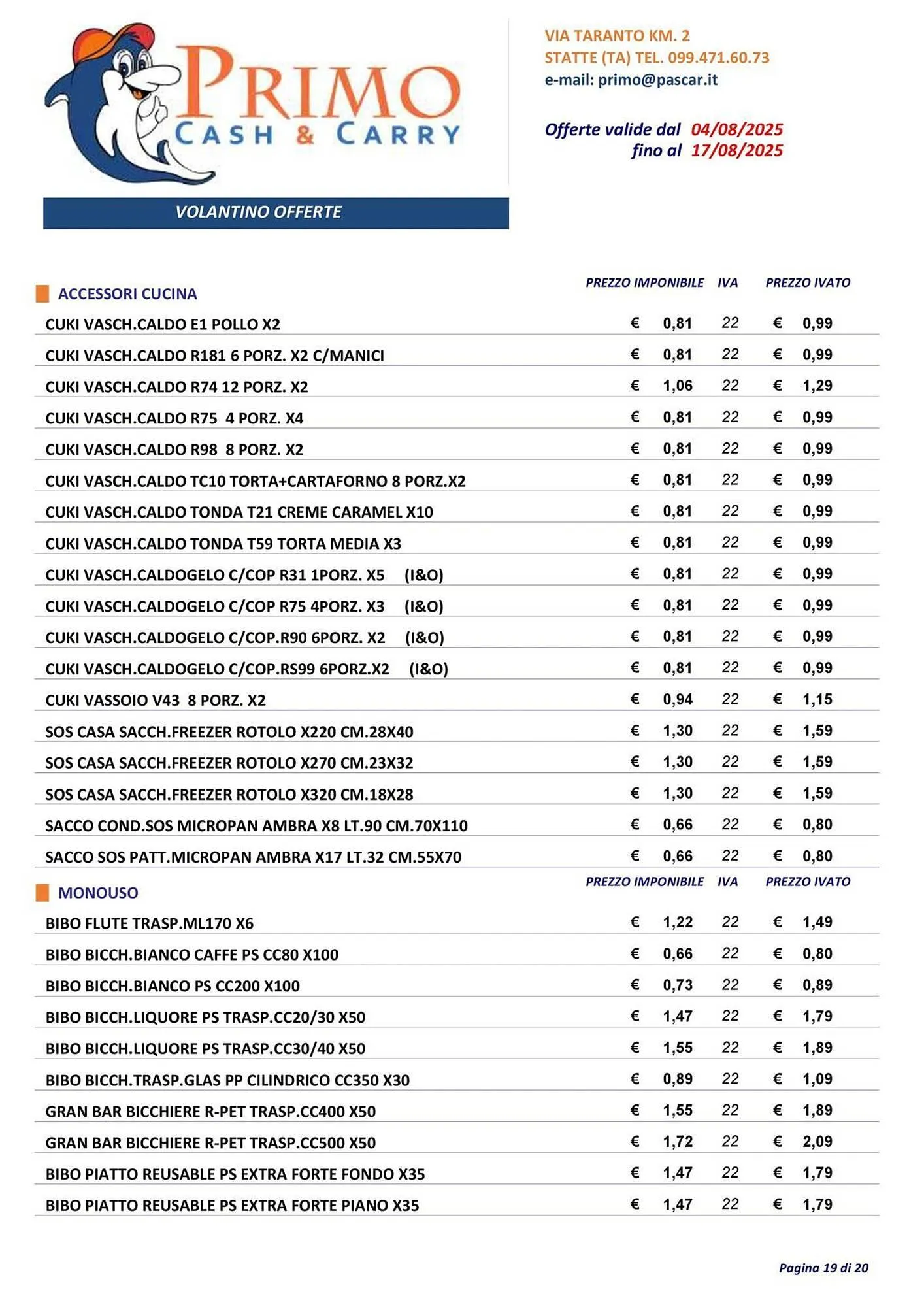 Volantino Gruppo Pascar da 4 agosto a 17 agosto di 2025 - Pagina del volantino 19
