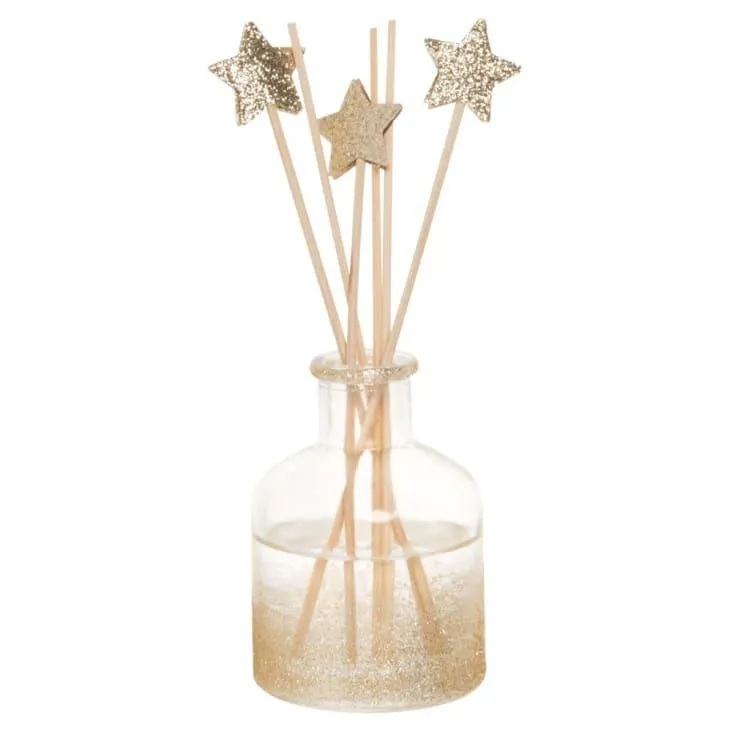 Diffusore in vetro dorato e trasparente profumo muschio fiorito 90 ml