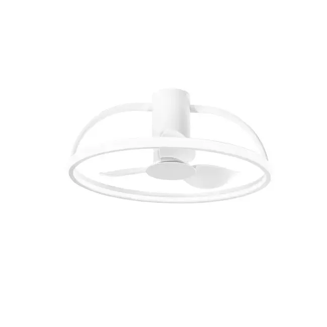 Ventilatore da soffitto Hadley, bianco, Ø 60 cm, dimmerabile, INTEC