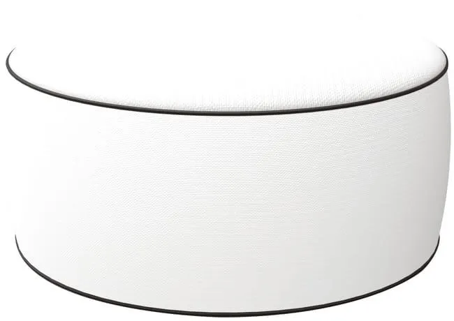 King Home POUF OTTOMAN BIANCO CM 53X53X23
