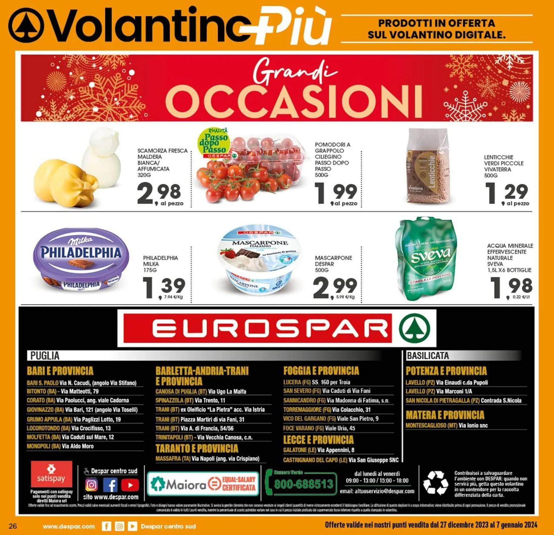 Volantino Eurospar da 27 dicembre a 7 gennaio di 2024 - Pagina del volantino 27