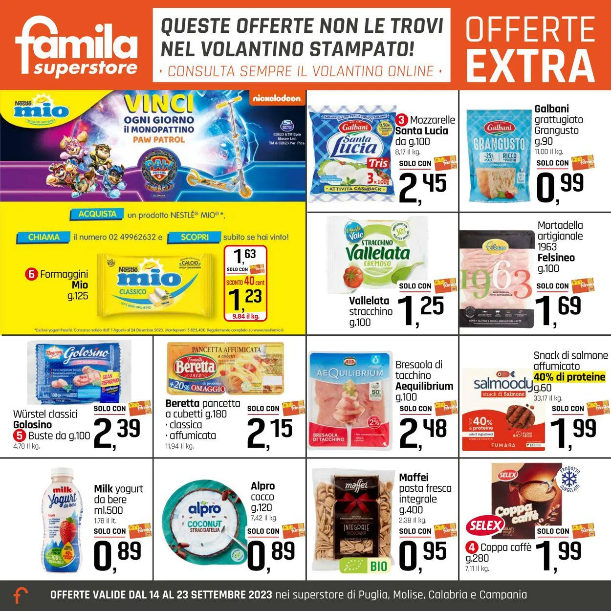 Famila Volantino attuale da 14 settembre a 23 settembre di 2023 - Pagina del volantino 22
