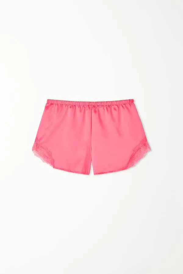 Pantaloncino Corto in Raso e Pizzo