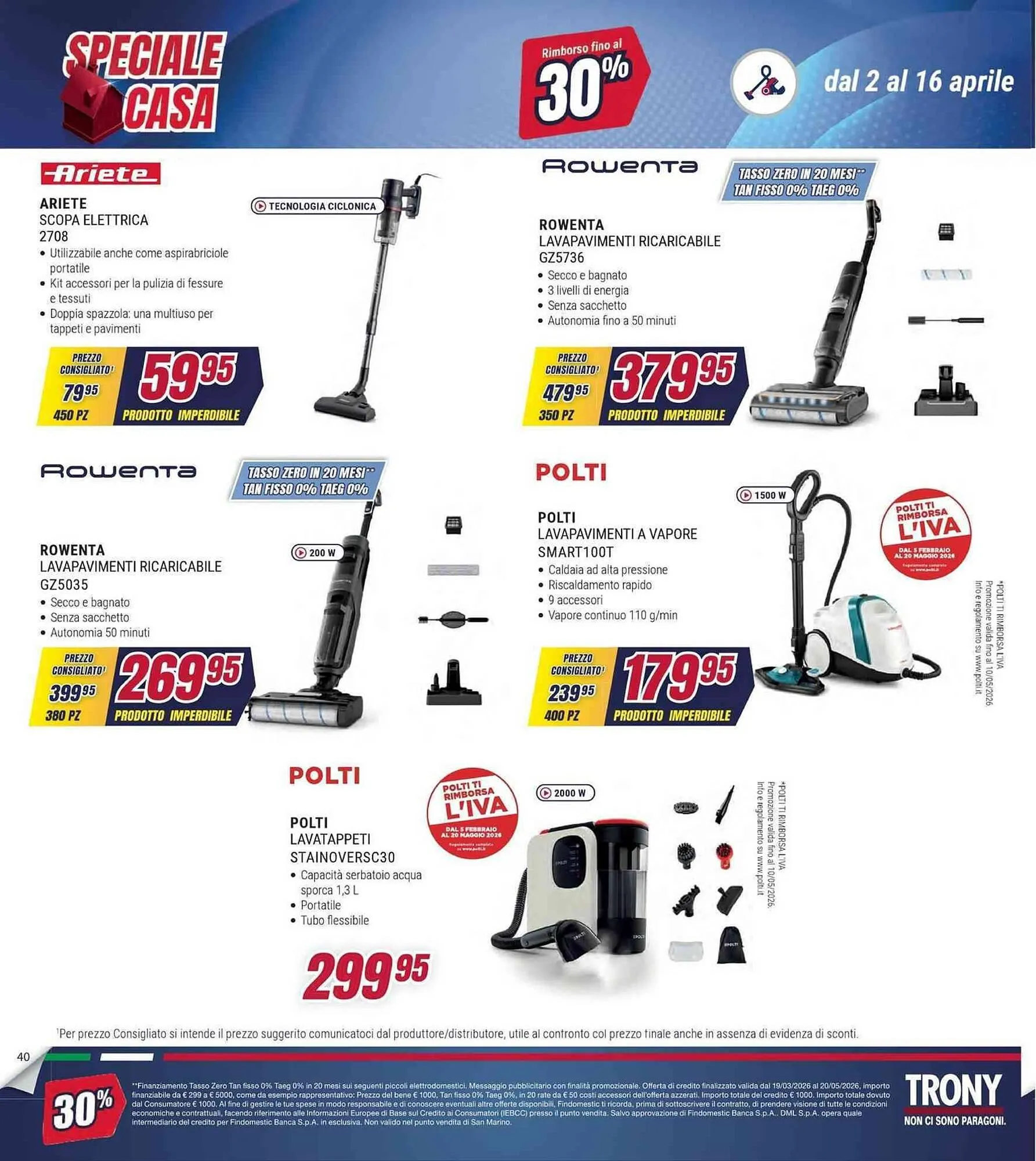 Volantino Trony da 2 aprile a 16 aprile di 2026 - Pagina del volantino 40