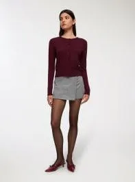 Cardigan con bottoni Prugna