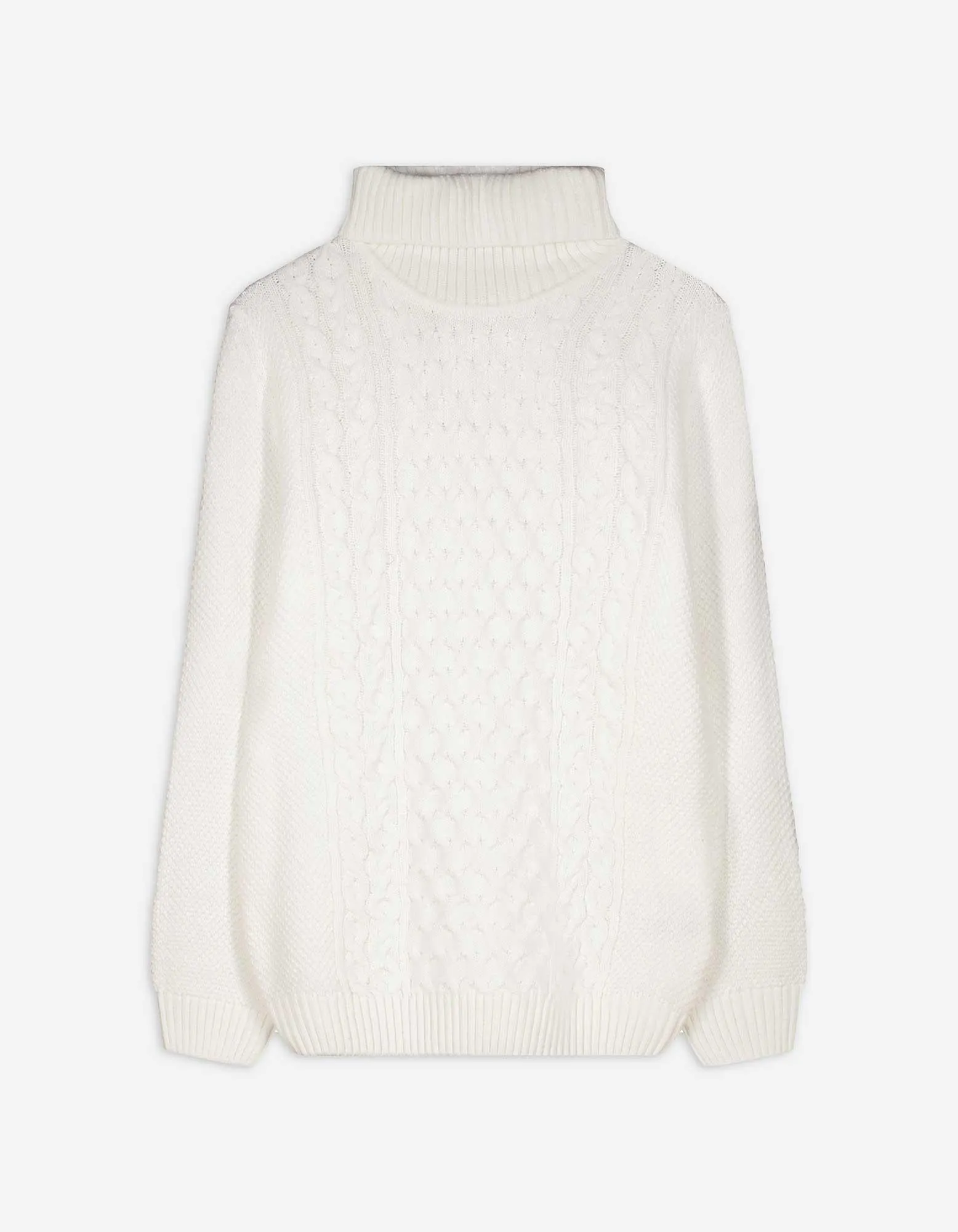 Maglione - maglia a cavo - beige