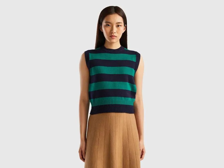 Gilet a righe bicolor