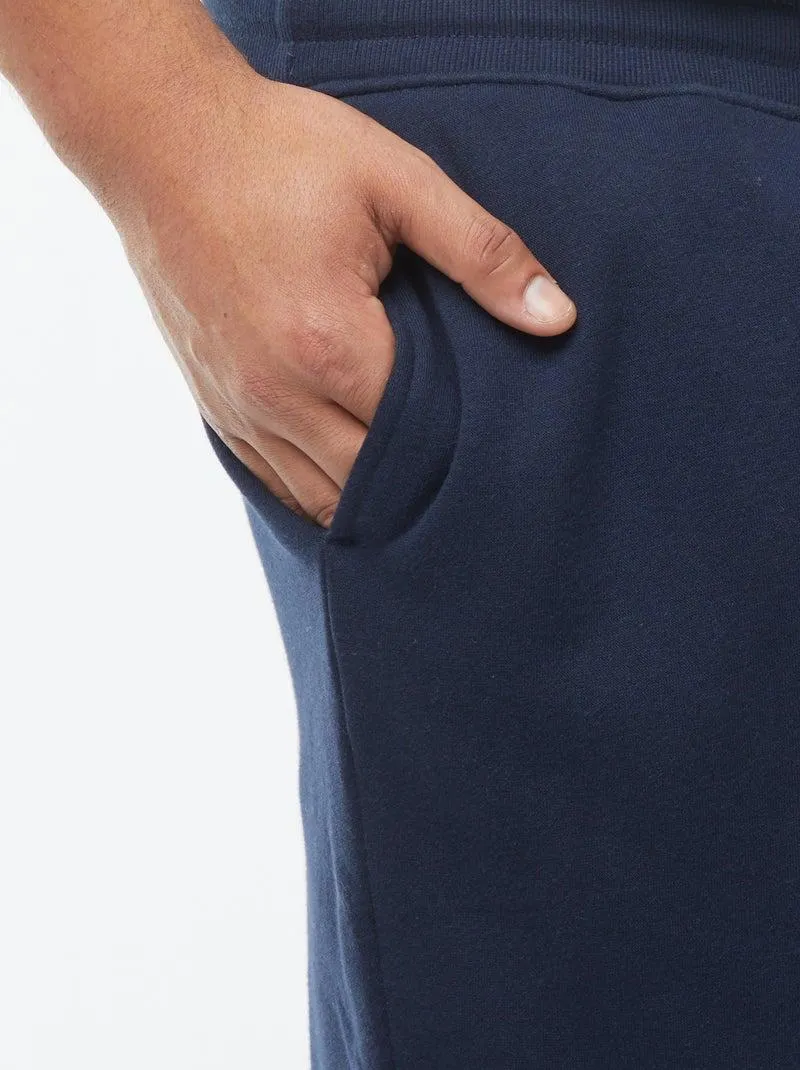 Joggers in tessuto felpato tinta unita - Blu