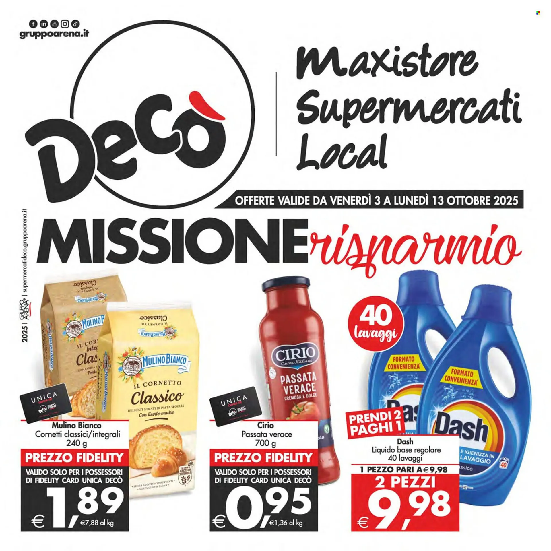 Volantino Deco Supermercati da 3 ottobre a 13 ottobre di 2025 - Pagina del volantino 1