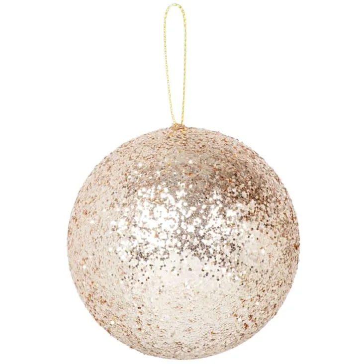 Pallina di Natale con glitter dorati - Lotto di 6