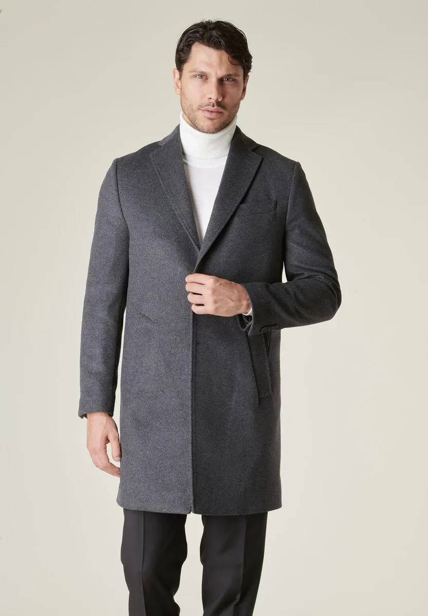 Cappotto grigio scuro 2 bottoni lana-cashmere