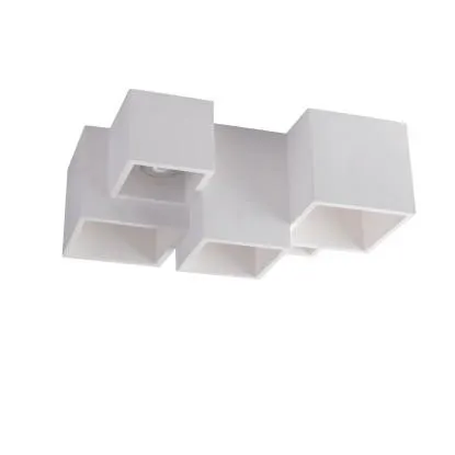 Plafoniera Foster 5 luci 37x24x15 cm bianco