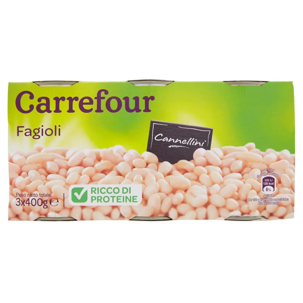 Carrefour Fagioli Cannellini 3 x 400 g