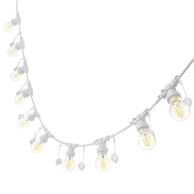 Ghirlanda luminosa SEGOYA 10 lampadine 5 m, 10 lampadine , cavo bianco, IP44 INSPIRE