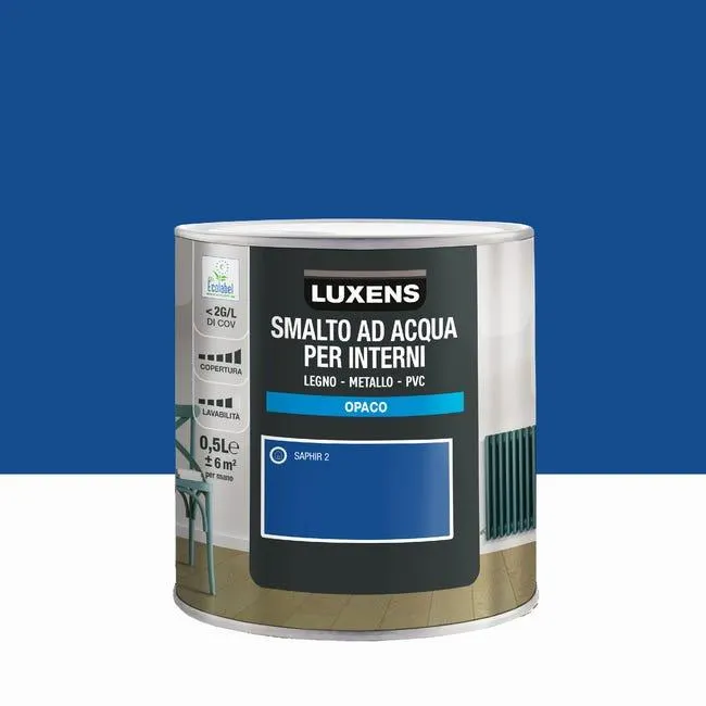 Smalto da interno per boiserie e finestra e porta e radiatore e mobile super lavabile, LUXENS viola saphir 2 opaco, 0.5 L