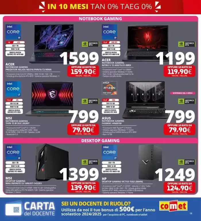 Zero scusa, tasso zero da Comet! da 3 aprile a 16 aprile di 2025 - Pagina del volantino 19