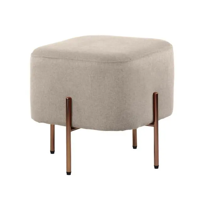 Pouf poggiapiedi in tessuto grigio 41x41x41 cm