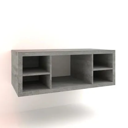 Mobile bagno base lavabo sospeso 110 cm cemento/cemento vani a giorno