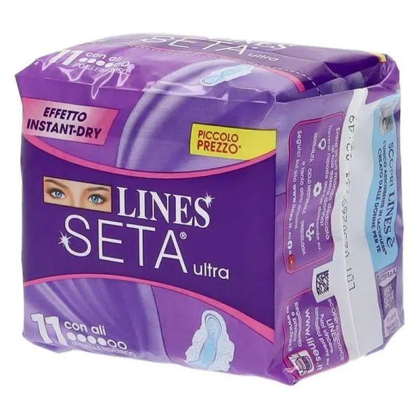 ASSORBENTI LINES SETA ULTRA CON ALI IPOALLAERGENICO