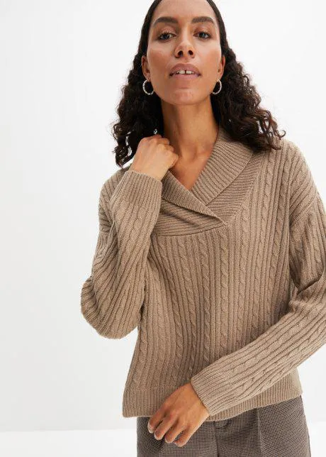 Maglione con scollo a V e spacchi ai lati