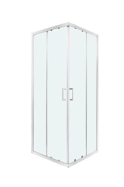 Box doccia con ingresso angolare scorrevole Zesk rettangolare L 100 x L 80 x H 190 cm in vetro, sp. 6 mm vetro senza finitura / trasparente cromo