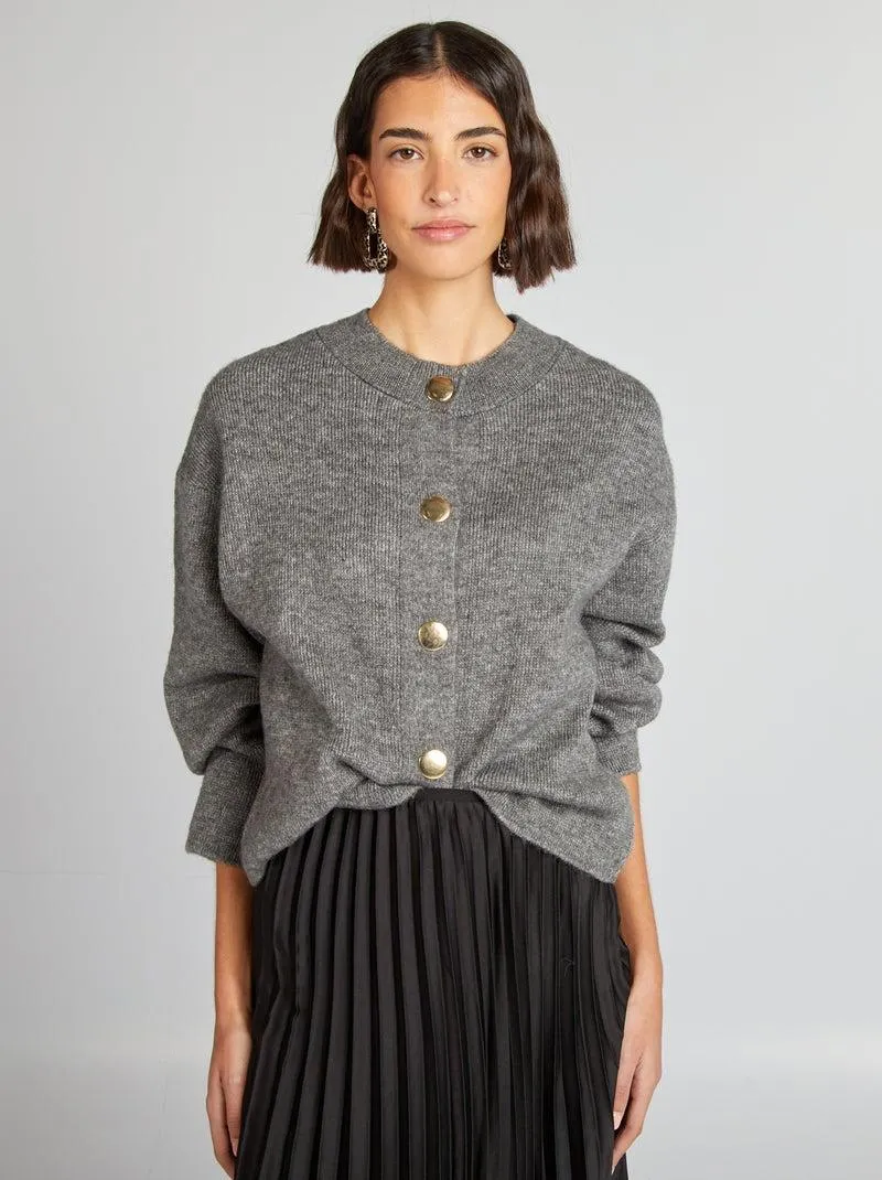 Cardigan in maglina leggera - GRIGIO