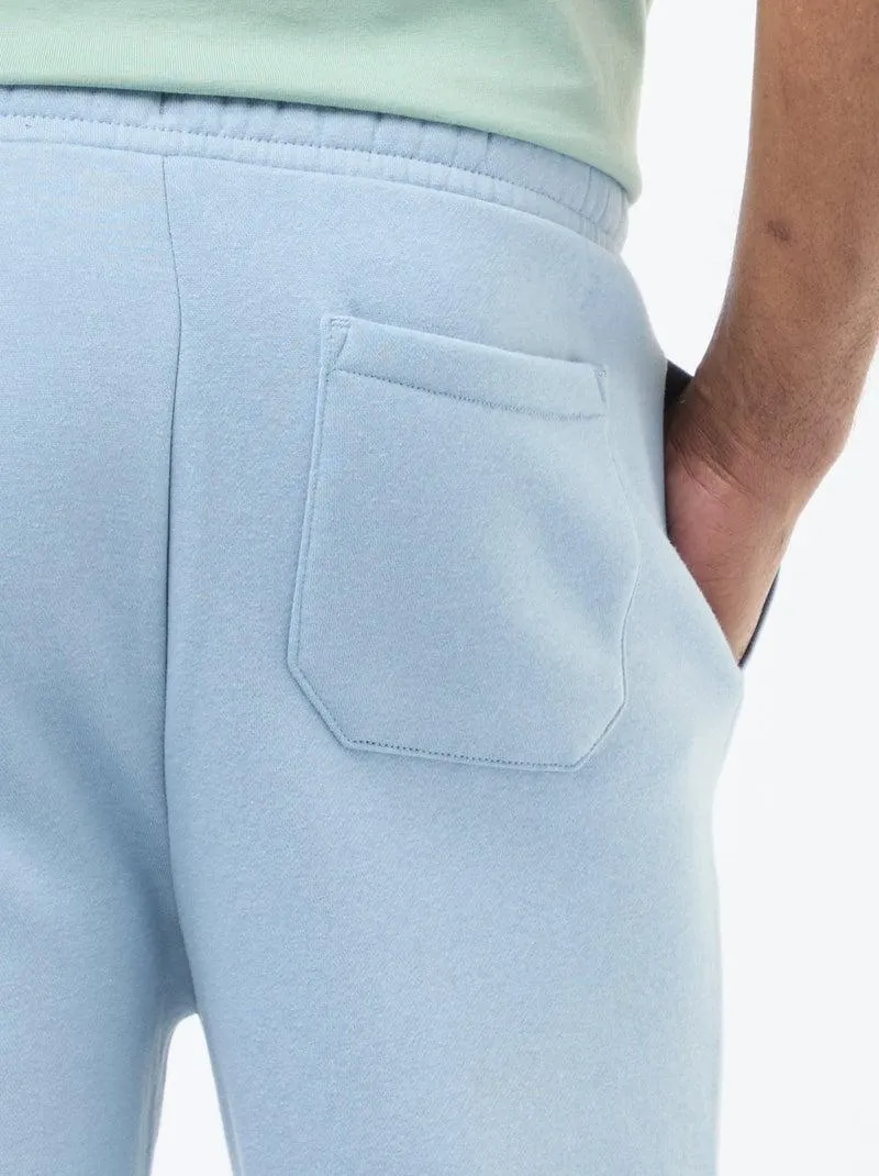 Pantaloni joggers tinta unita con cordoncini da stringere in vita - Blu