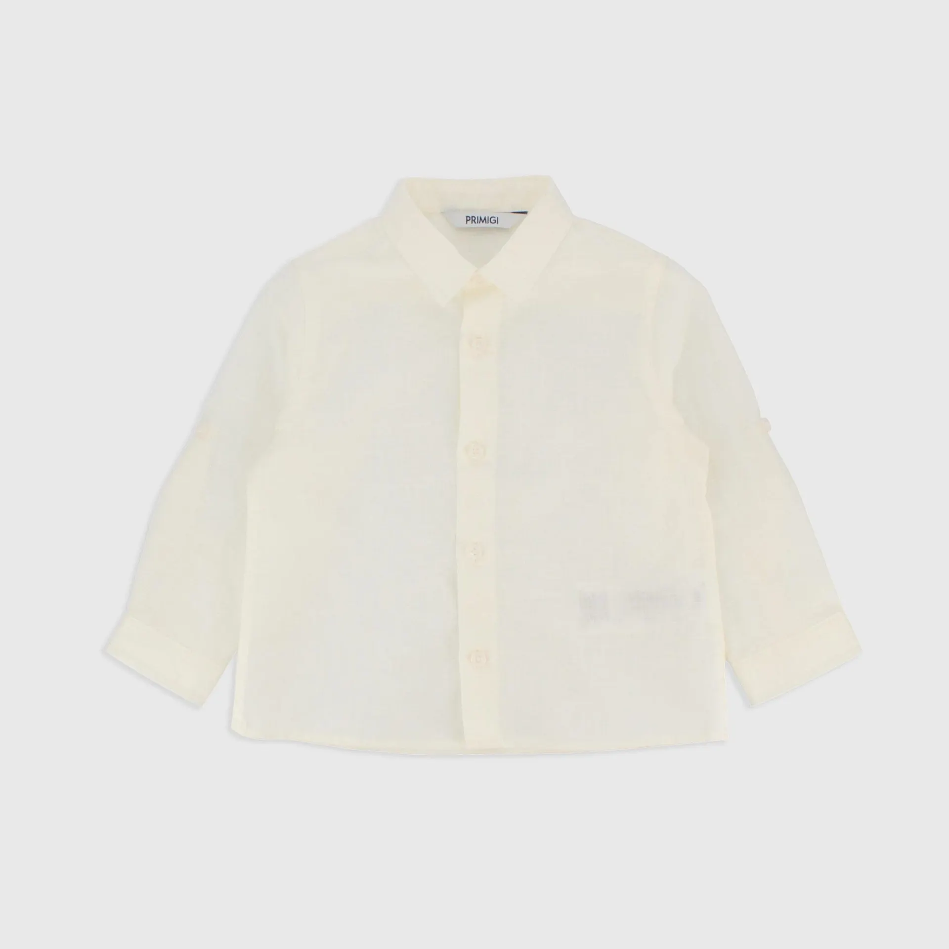 Camicia in cotone-lino da Bambino, BIANCO