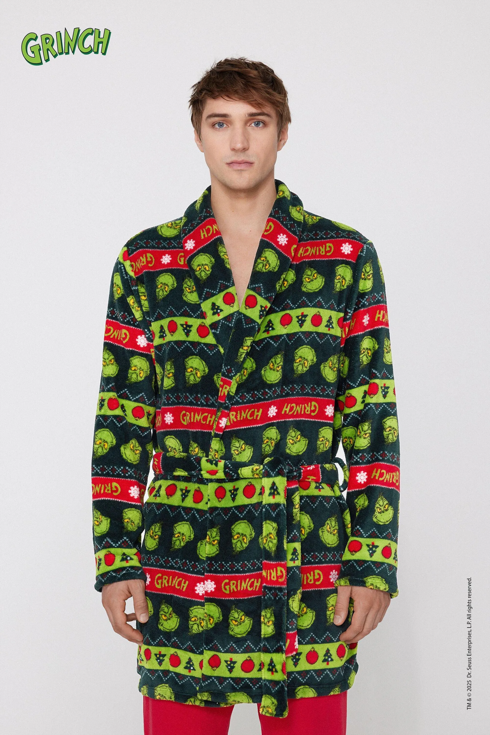 Vestaglia Pile Leggero Grinch Natale