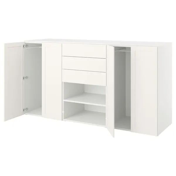 Guardaroba con 4 ante e 3 cassetti, bianco FONNES bianco/SANNIDAL bianco,