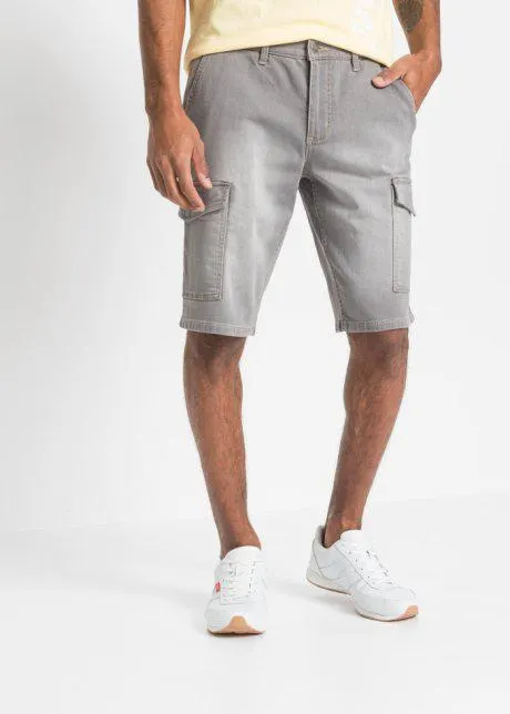 Bermuda cargo di jeans in felpa, regular fit (pacco da 2)