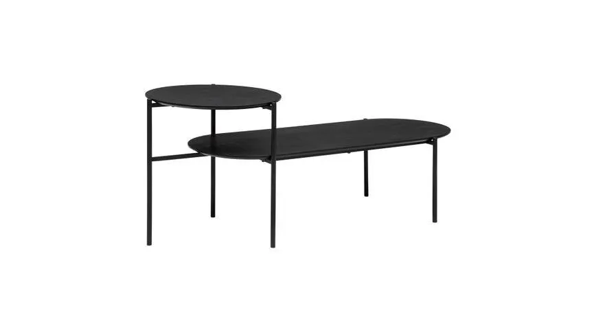 Kemi tavolino doppio in metallo nero 63x52 cm