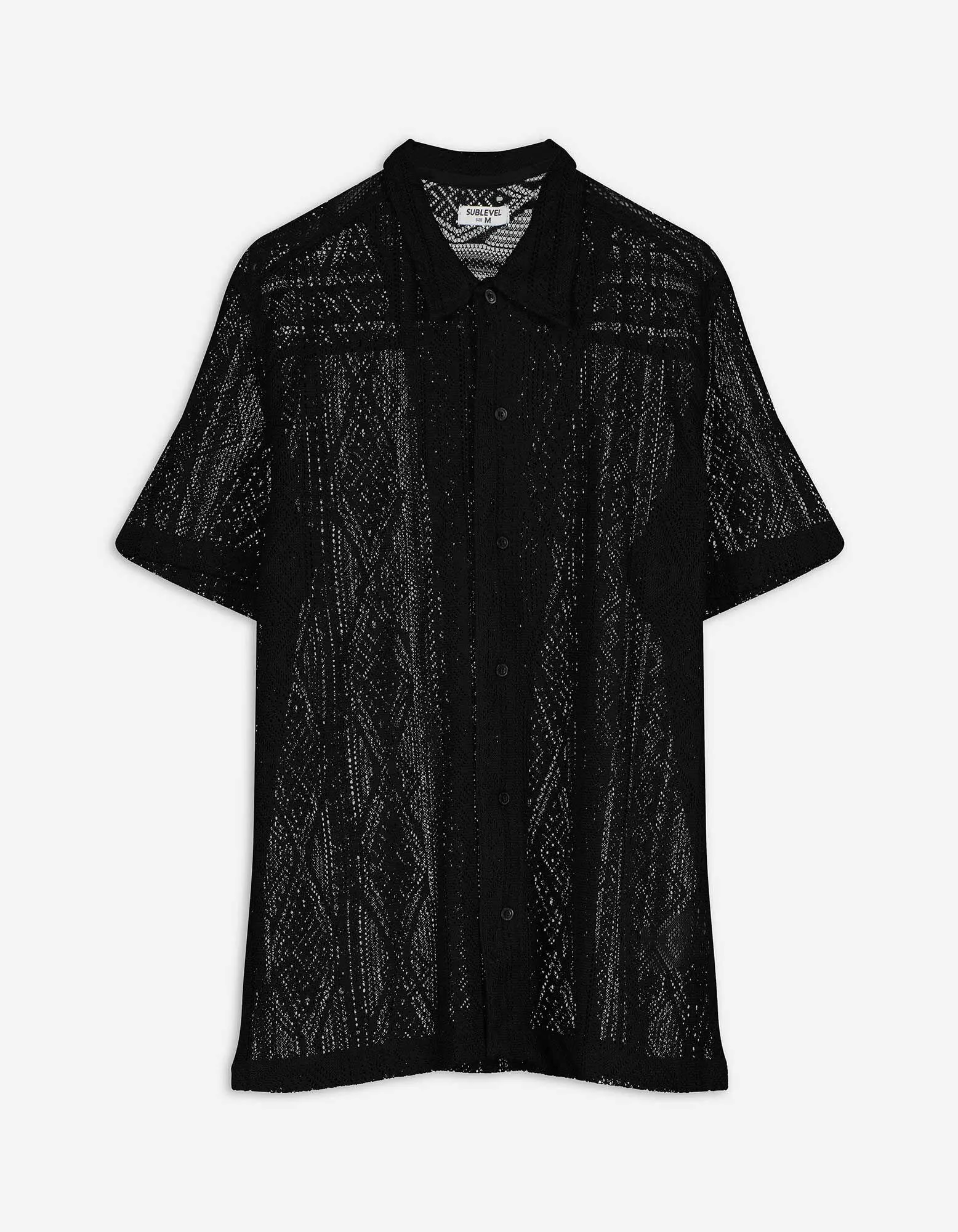 Camicia - Maglia traforata - nero
