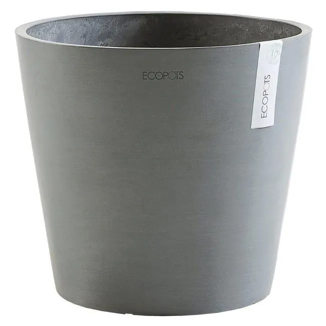 Vaso per piante e fiori Amsterdam ECOPOTS in polipropilene grigio H 24.5 cm Ø 25 cm