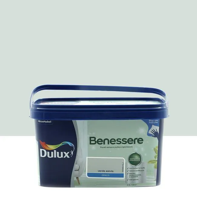 Pittura per interni smacchiabile, antimuffa, DULUX verde salvia opaco, 2.5 L Vedi i dettagli del prodotto
