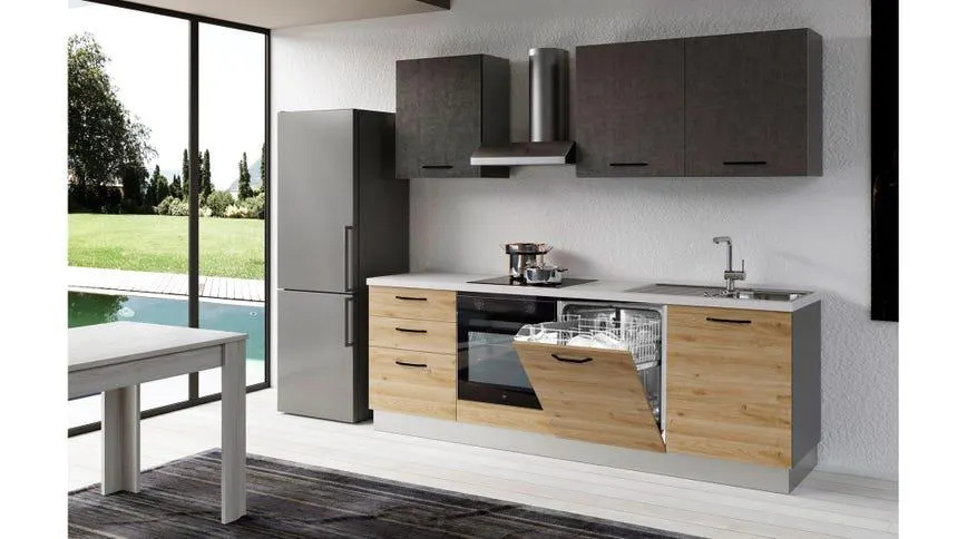 Gilda 2.0 cucina 300 cm colore rovere cadiz e portland
