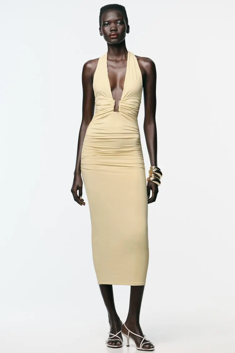 HALTER POLYAMIDE DRESS