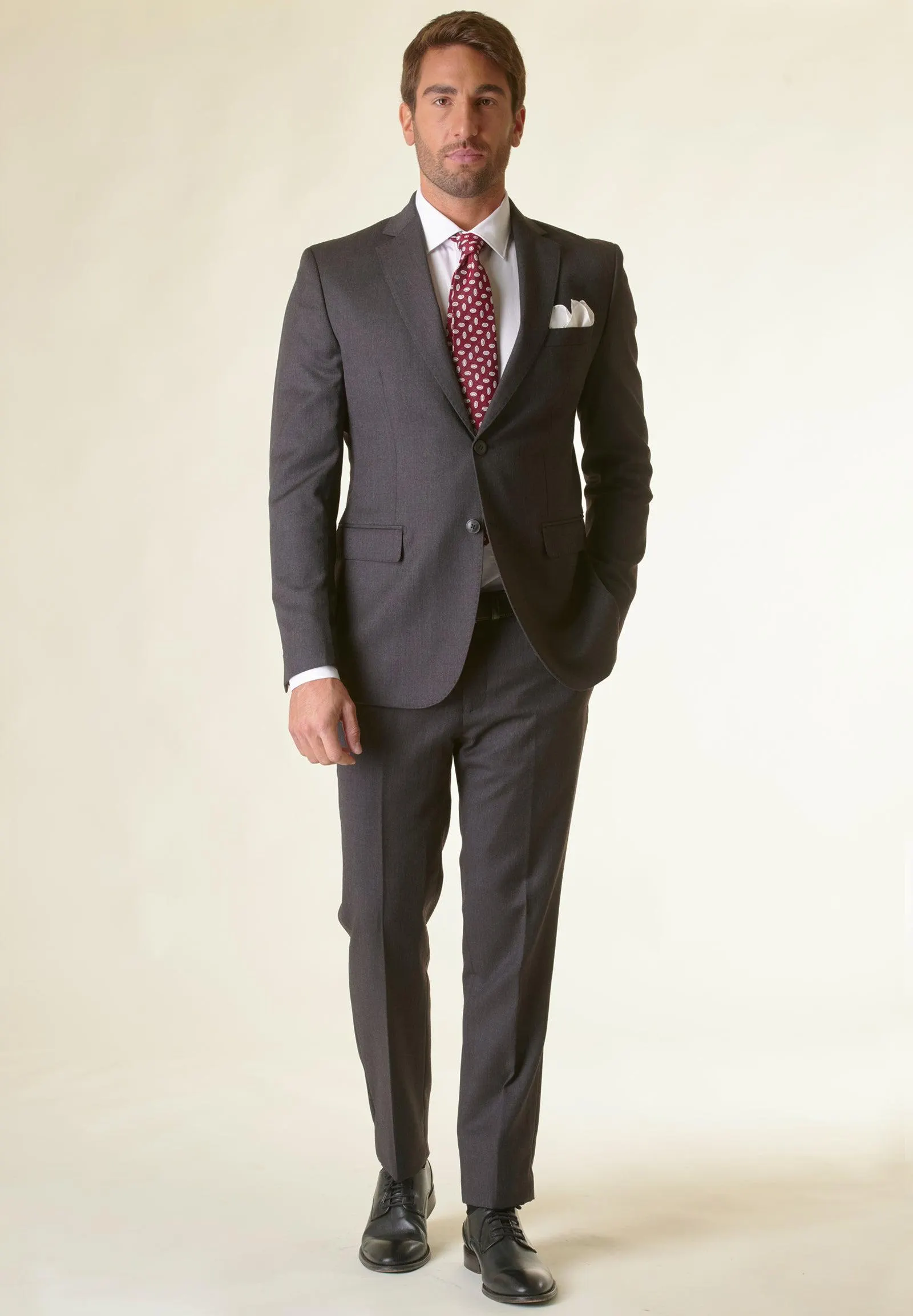 Abito antracite saglia lana custom