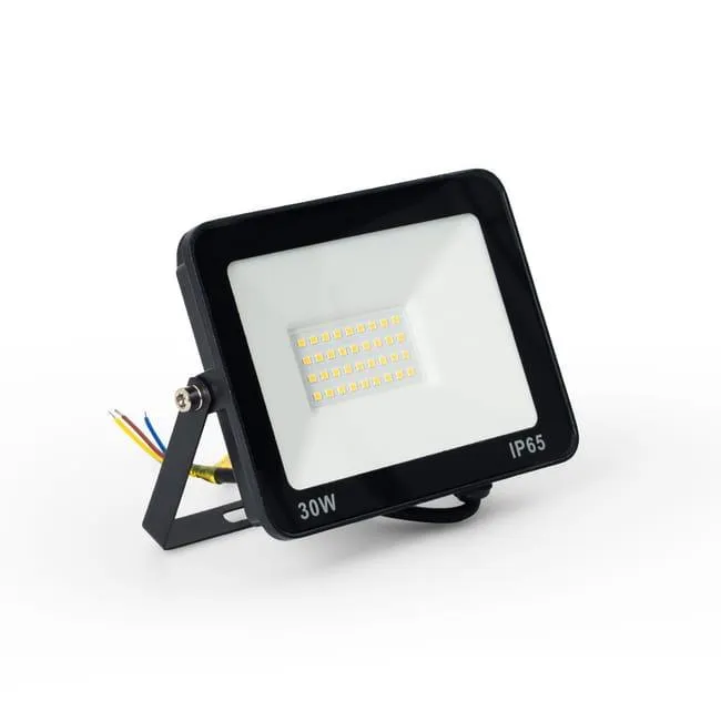 Faro LED esterno 30W - 95lm/W - IP65 - Nero - Bianco Caldo