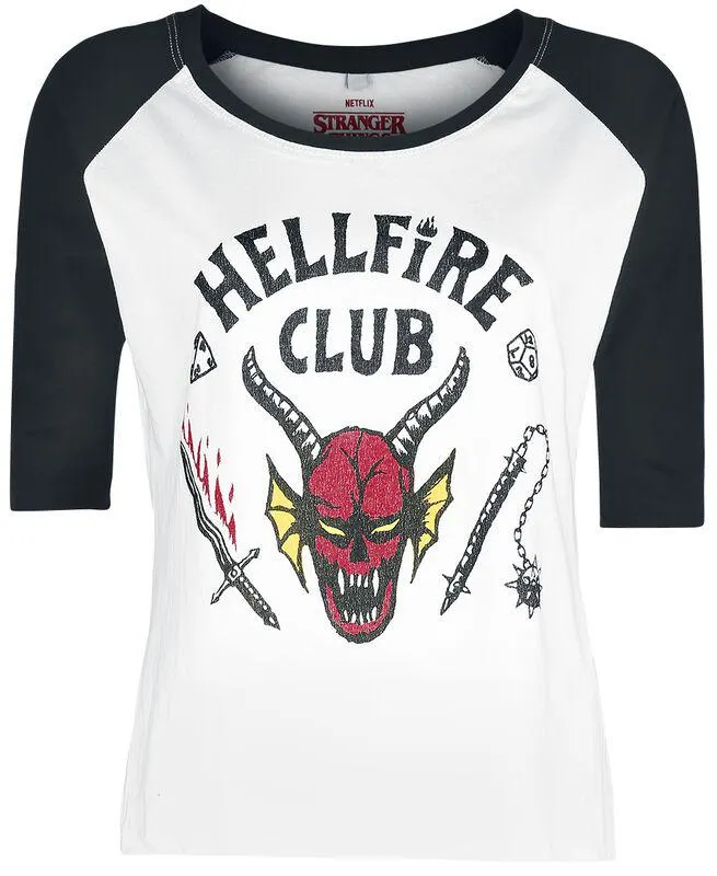 Hellfire Club | Maglia Maniche Lunghe | bianco/nero | Stranger Things