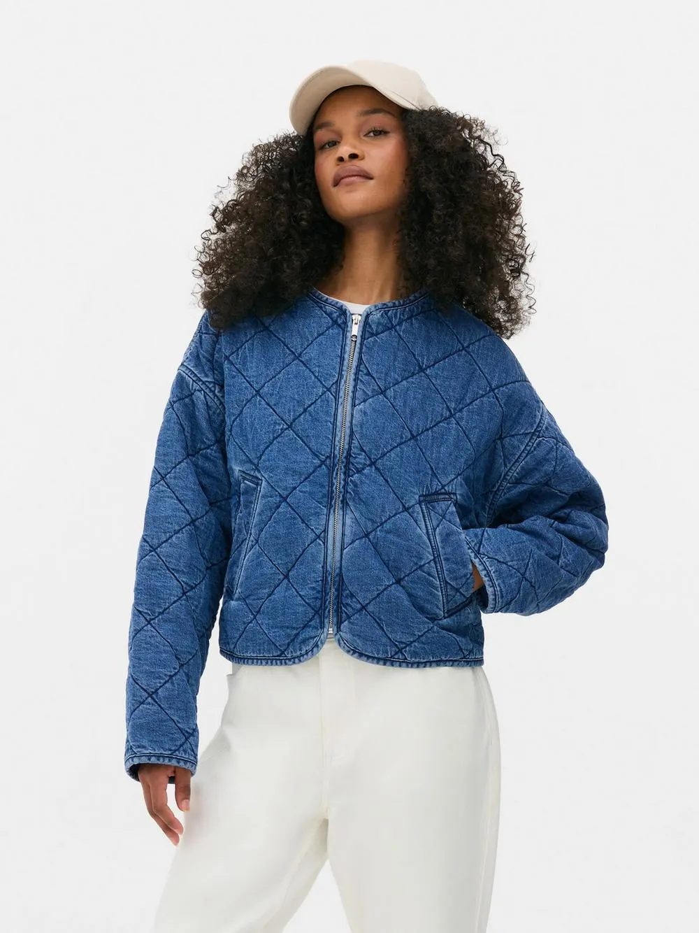 Giacca di jeans trapuntata