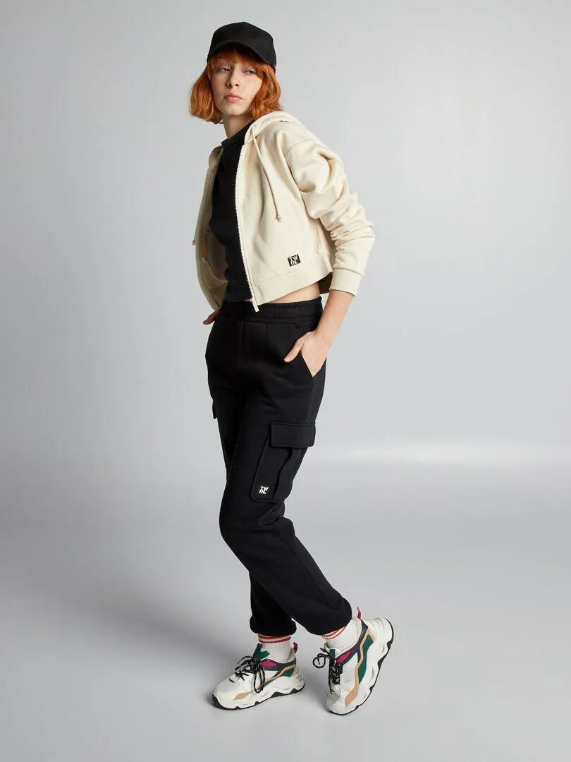 Joggers in tessuto felpato - NERO