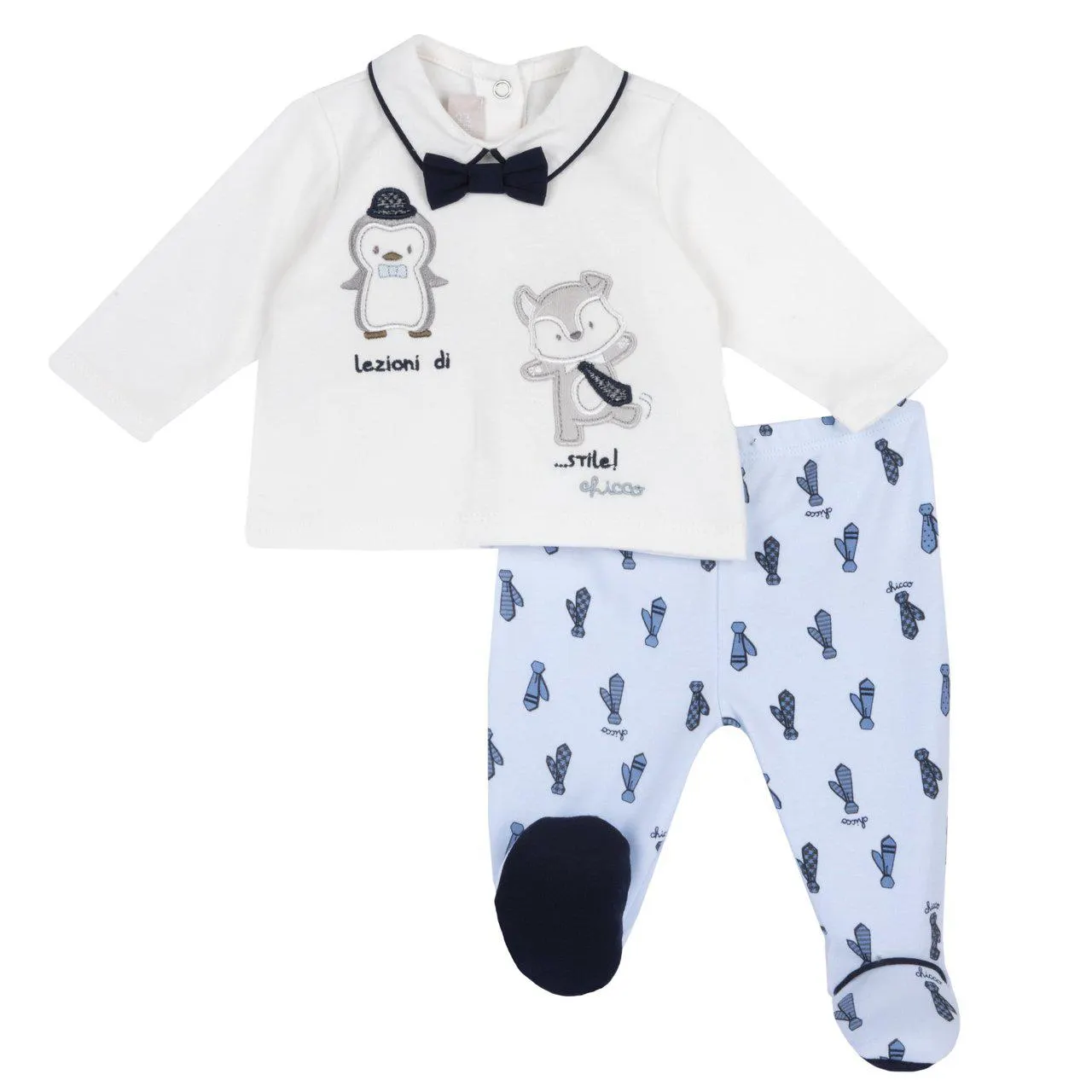 Completo maglia e pantaloni con piedini