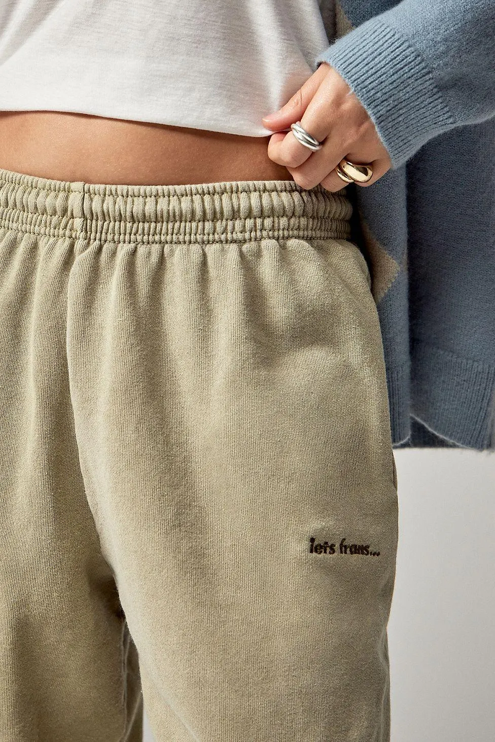 iets frans... Pantaloni della Tuta Sabbia Chiara con Polsini