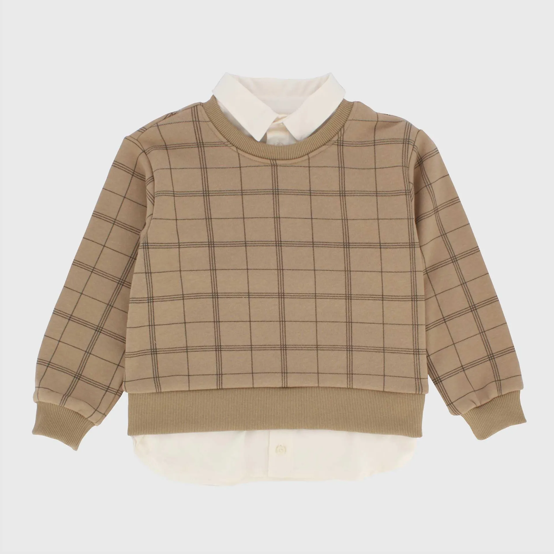 Felpa girocollo da bambino, beige