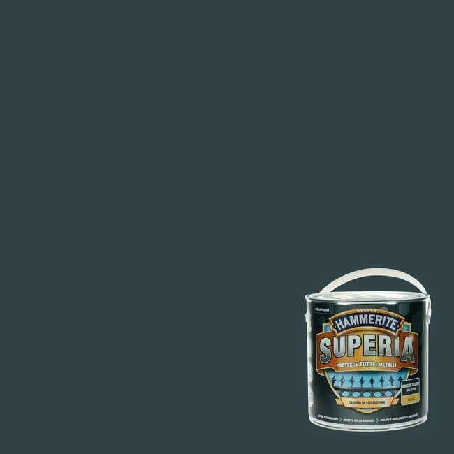 Vernice da esterno antiruggine per ferro HAMMERITE Superia grigio scuro opaco, 2.5 l