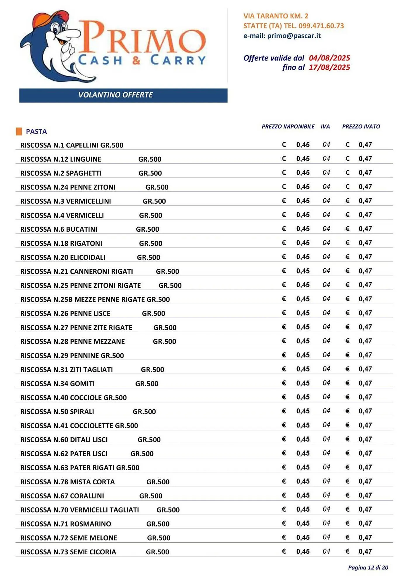 Volantino Gruppo Pascar da 4 agosto a 17 agosto di 2025 - Pagina del volantino 12
