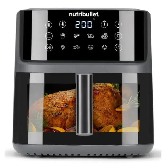 Nutribullet crisplite vision singolo 8 l indipendente 2000 w friggitrice ad aria calda nero