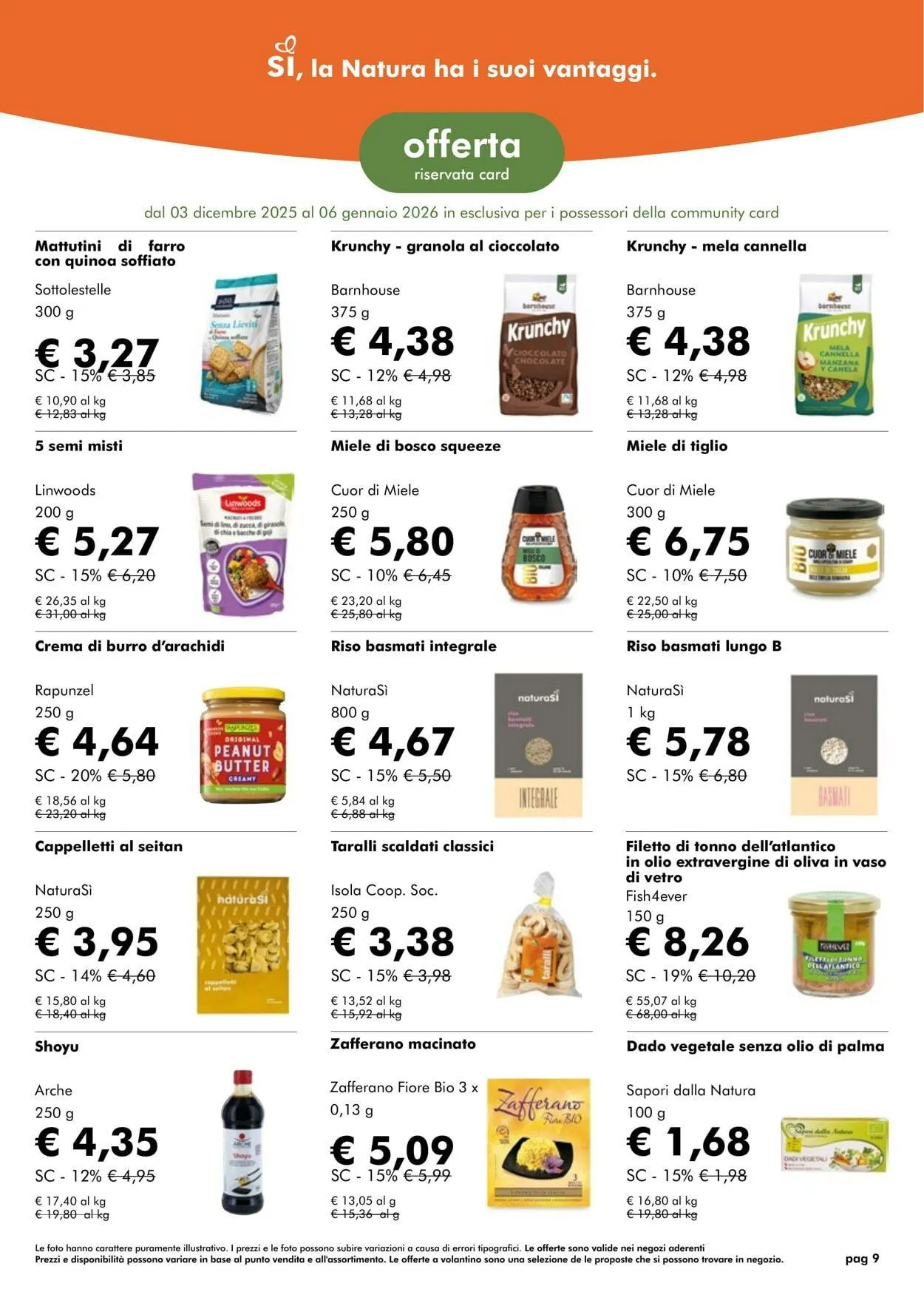 Natura Sì Volantino attuale da 1 dicembre a 1 gennaio di 2026 - Pagina del volantino 9