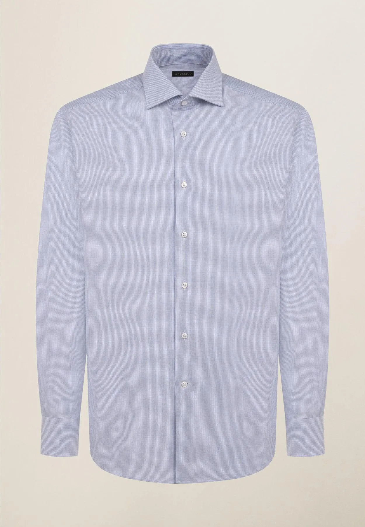 Camicia bianca blu effetto quadretto comfort fit